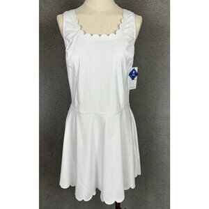Attraco Women's Scalloped Edge White Athletic Dress Size Large New With Tag's.